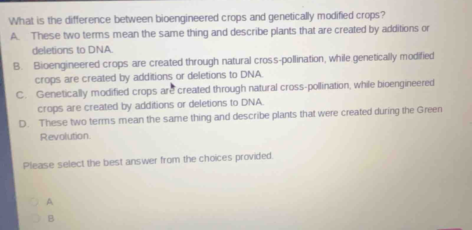 what is the difference between bioengineered crops and genetically modi…