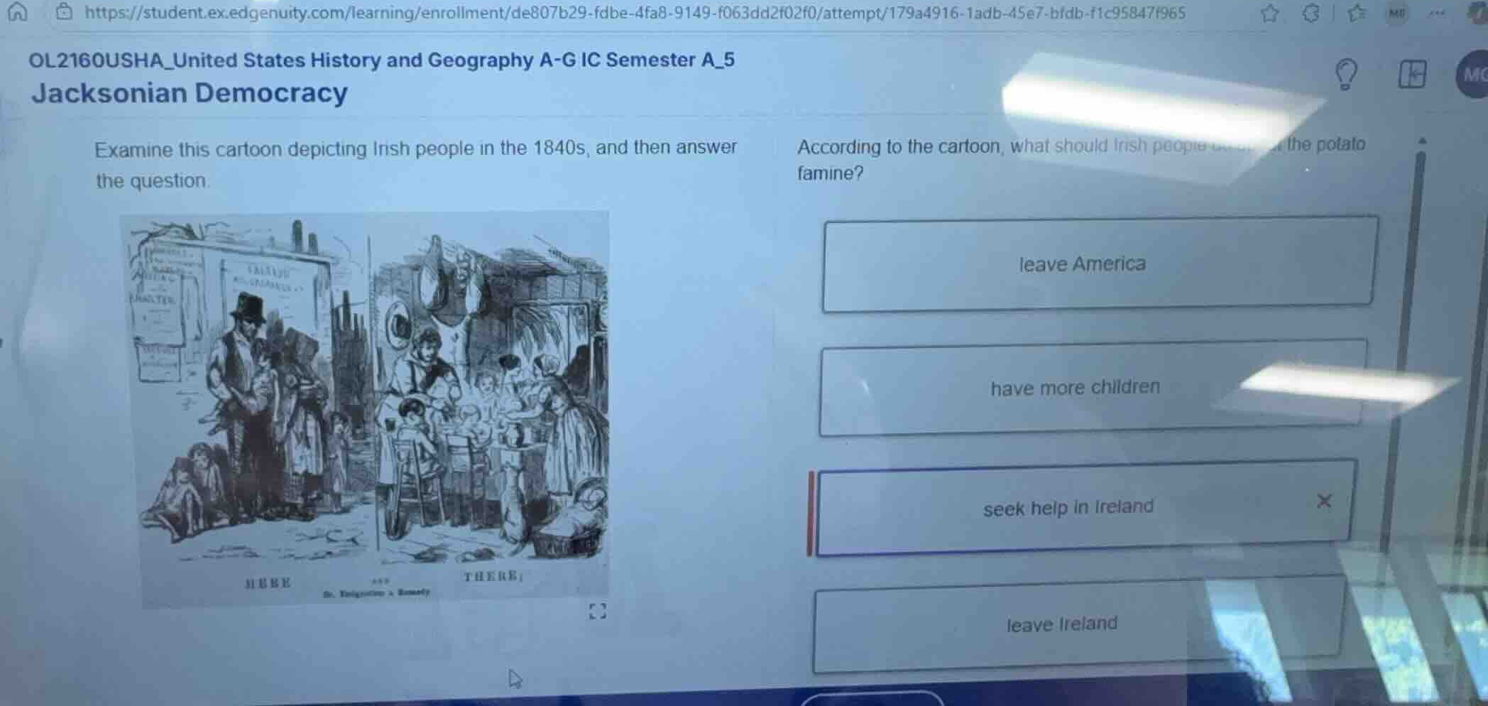 examine this cartoon depicting irish people in the 1840s, and then answ…