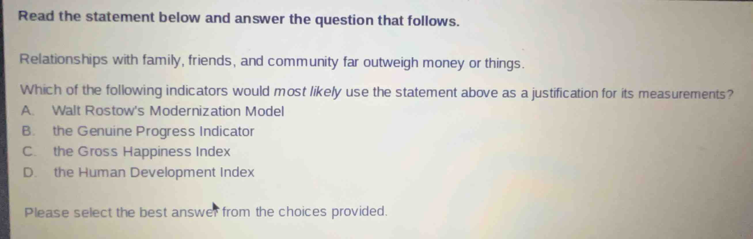read the statement below and answer the question that follows. relation…