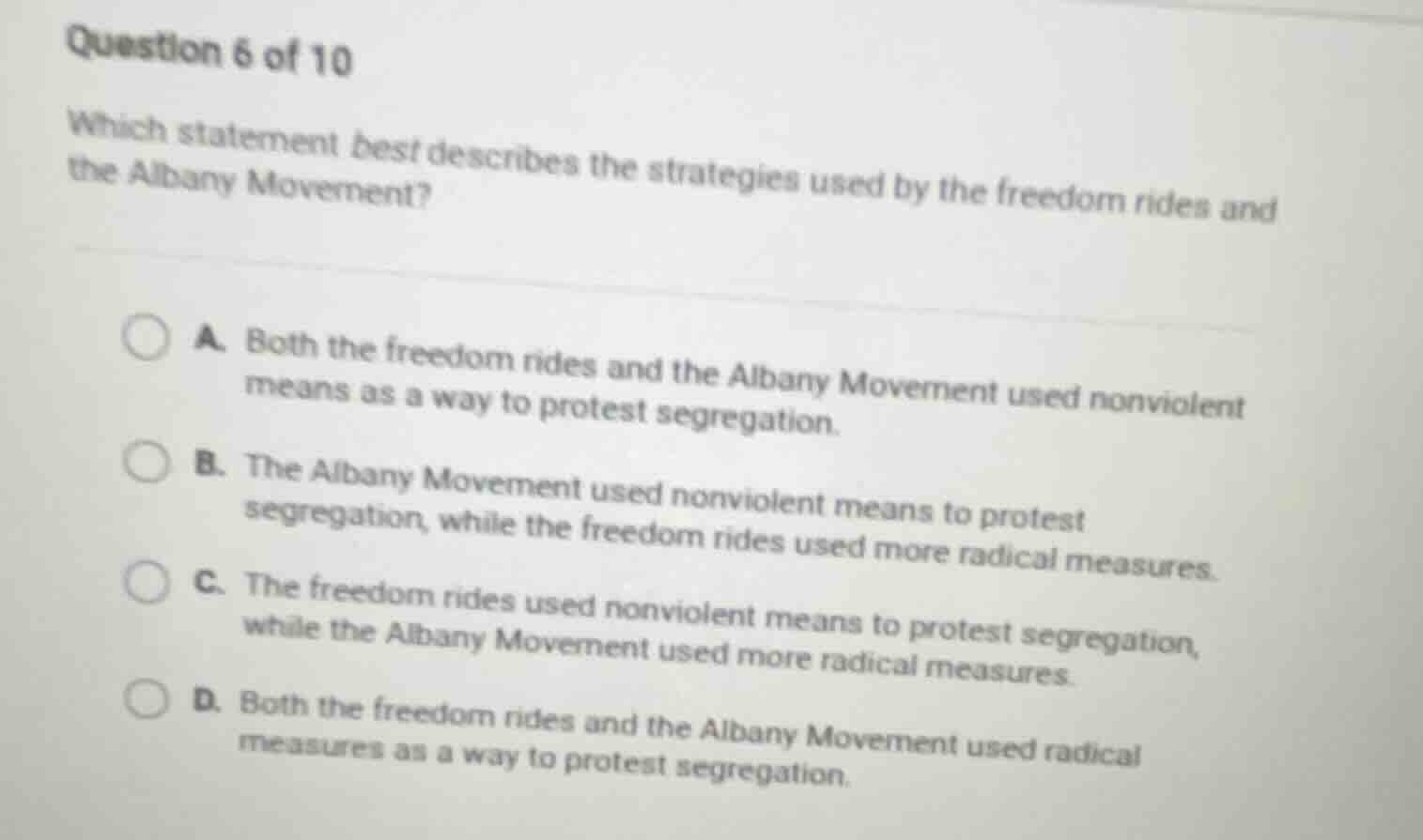 question 6 of 10 which statement best describes the strategies used by …