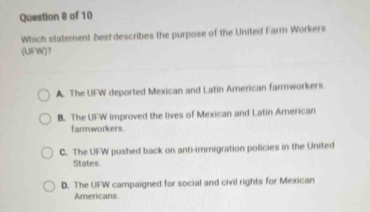 question 8 of 10 which statement best describes the purpose of the unit…