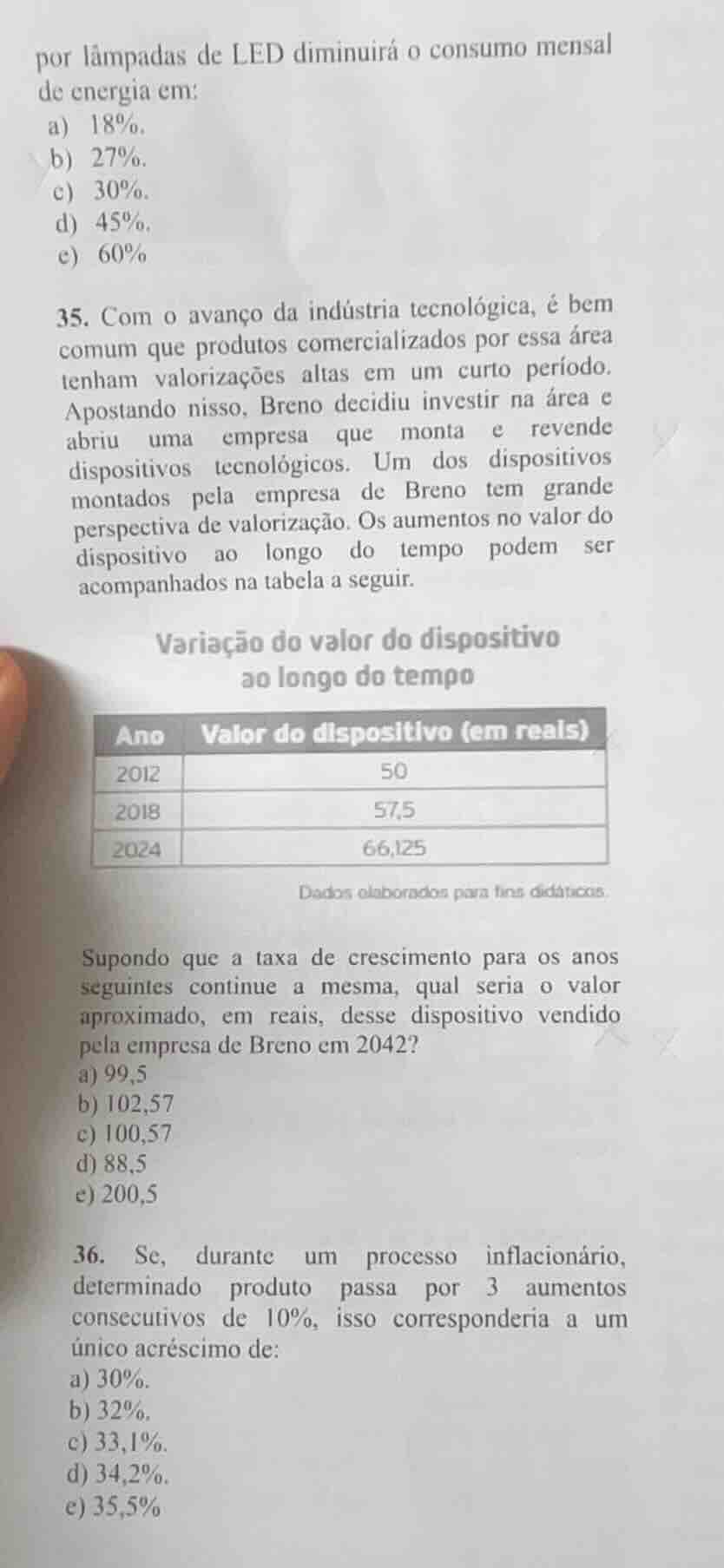 35. com o avanço da indústria tecnológica, é bem comum que produtos com…
