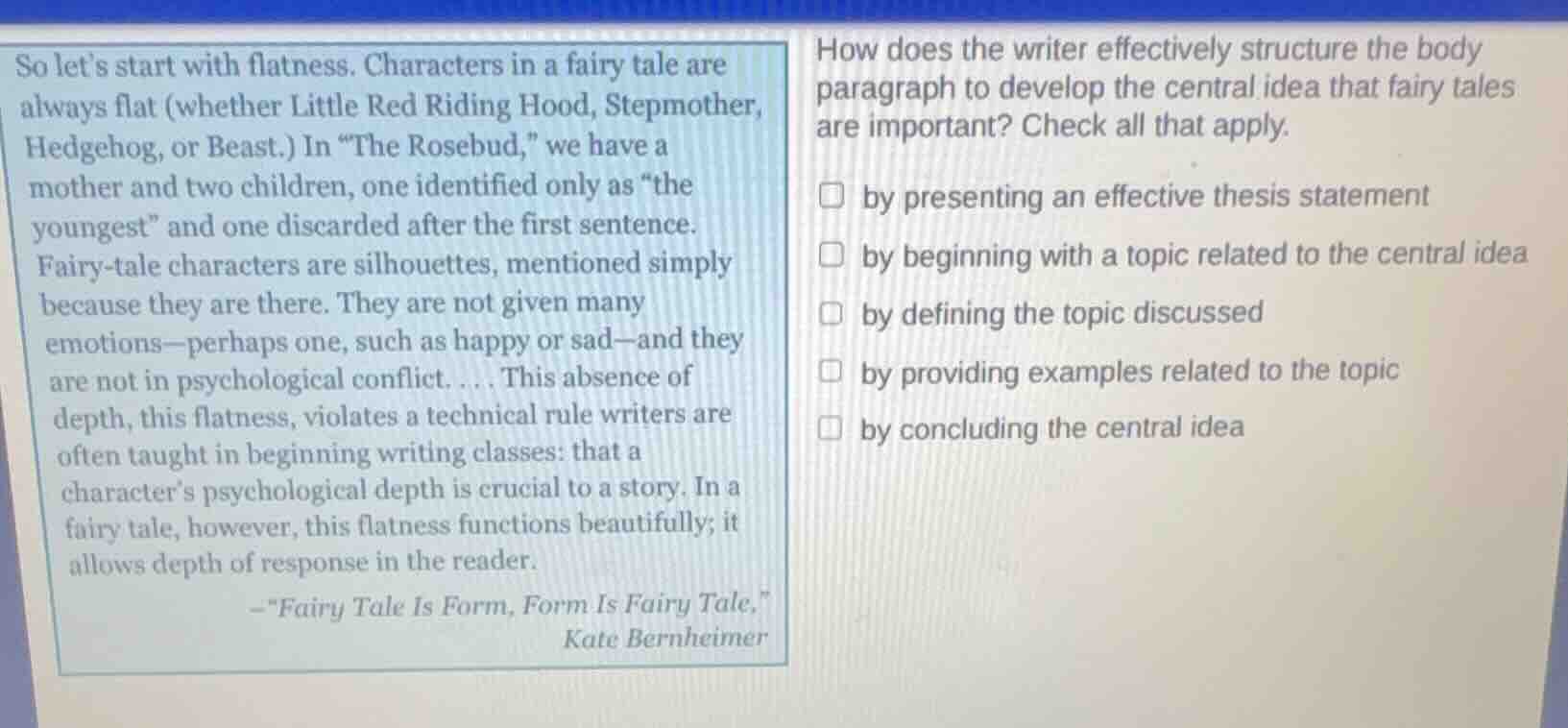 so lets start with flatness. characters in a fairy tale are always flat…