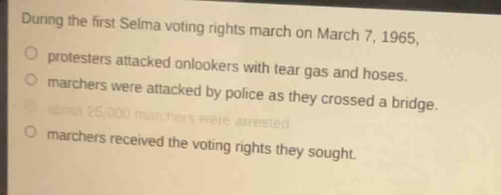 during the first selma voting rights march on march 7, 1965, protesters…