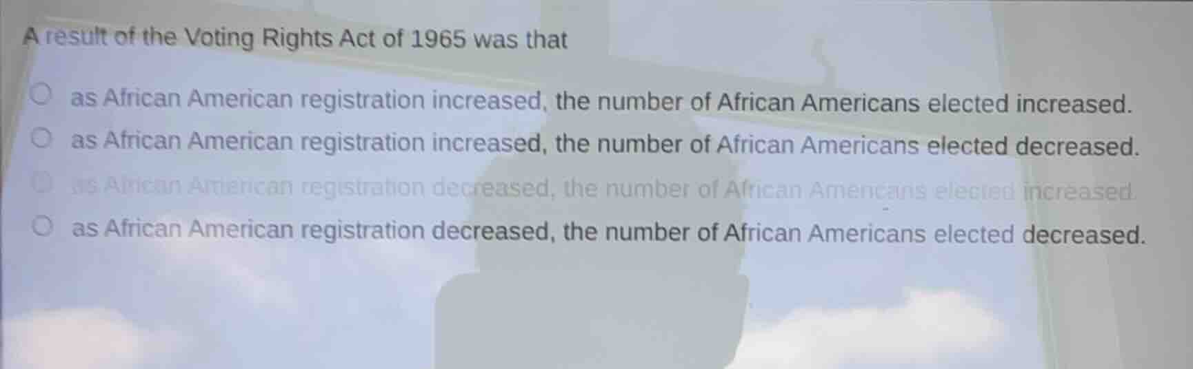 a result of the voting rights act of 1965 was that as african american …