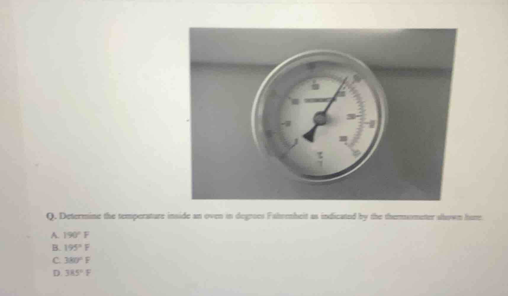 q. determine the temperature inside an oven in degrees fahrenheit as in…