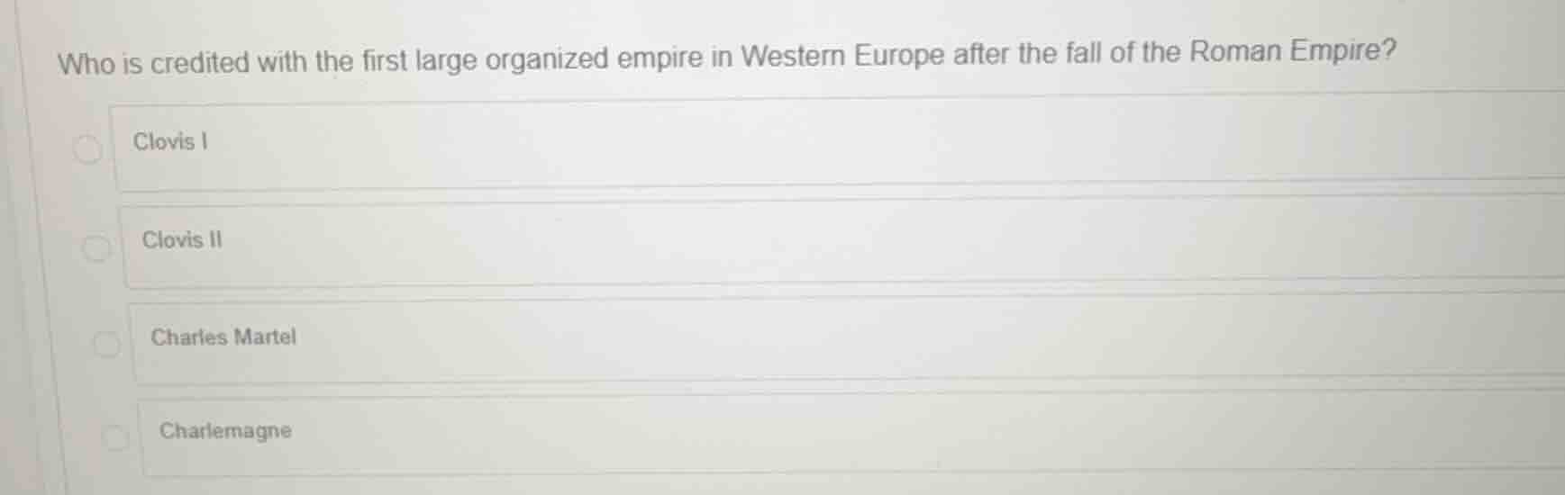 who is credited with the first large organized empire in western europe…