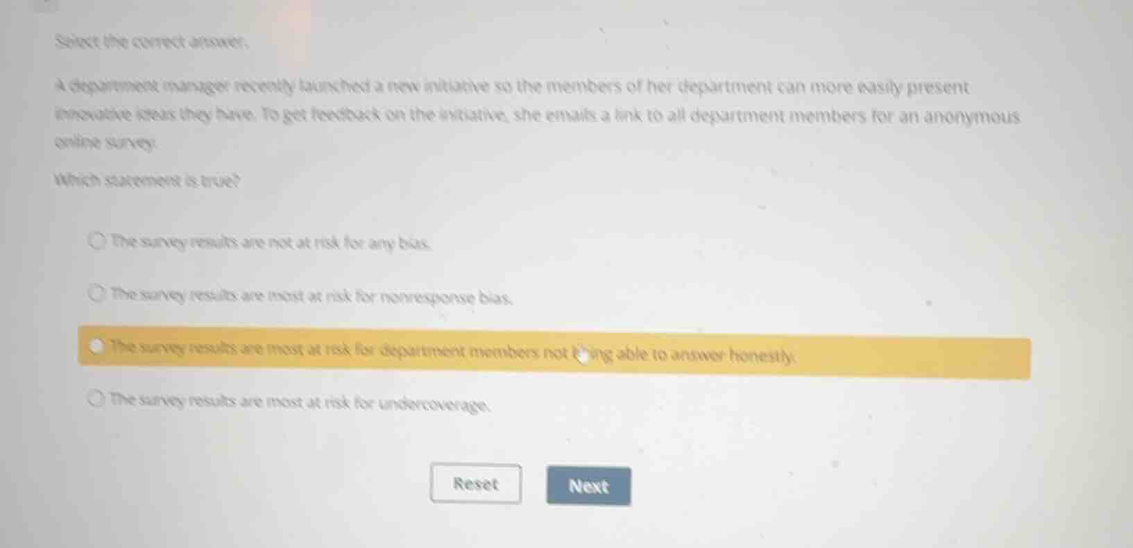 select the correct answer. a department manager recently launched a new…