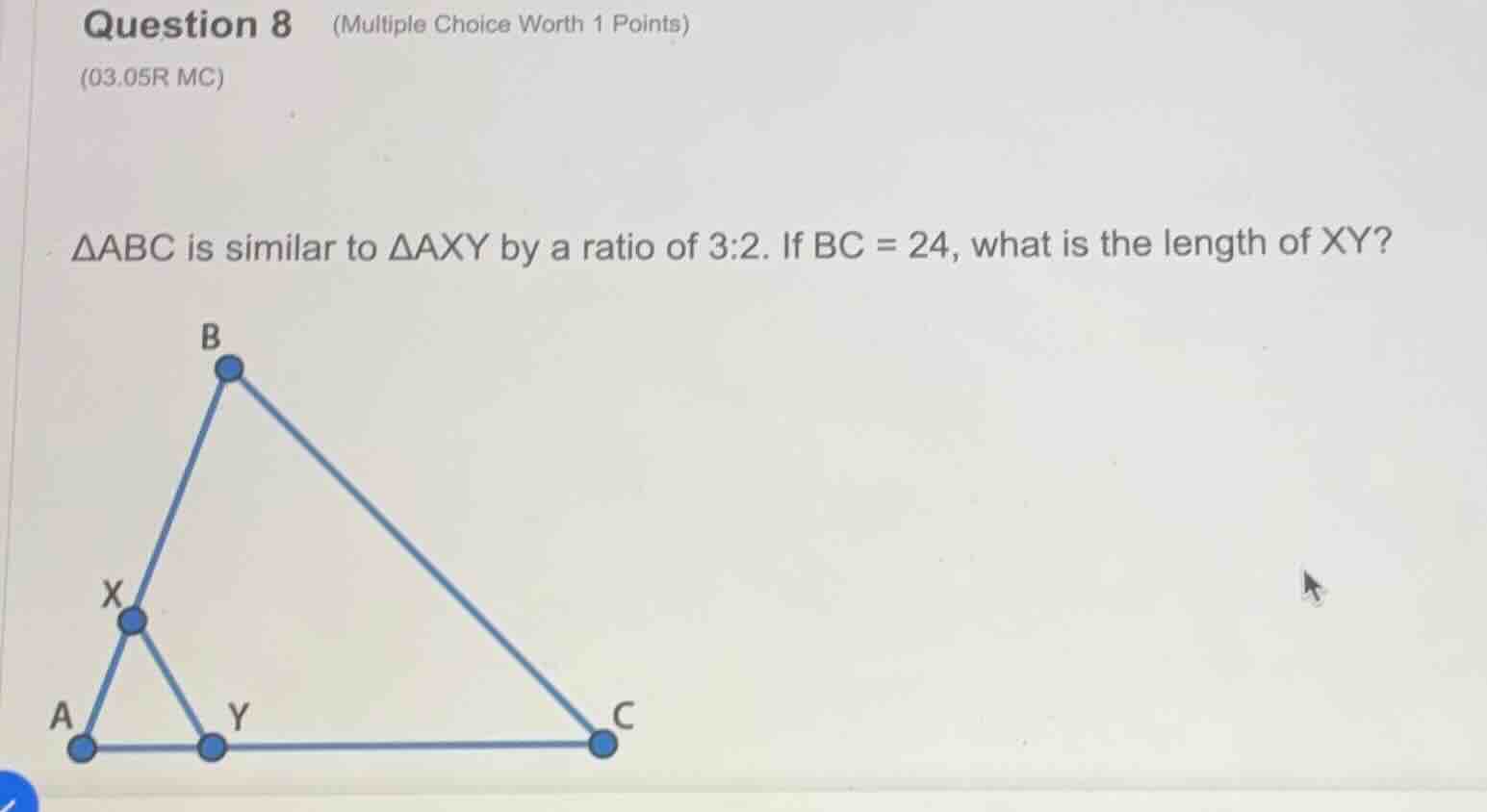 question 8 (multiple choice worth 1 points) (03.05r mc) \\(\\delta abc\…