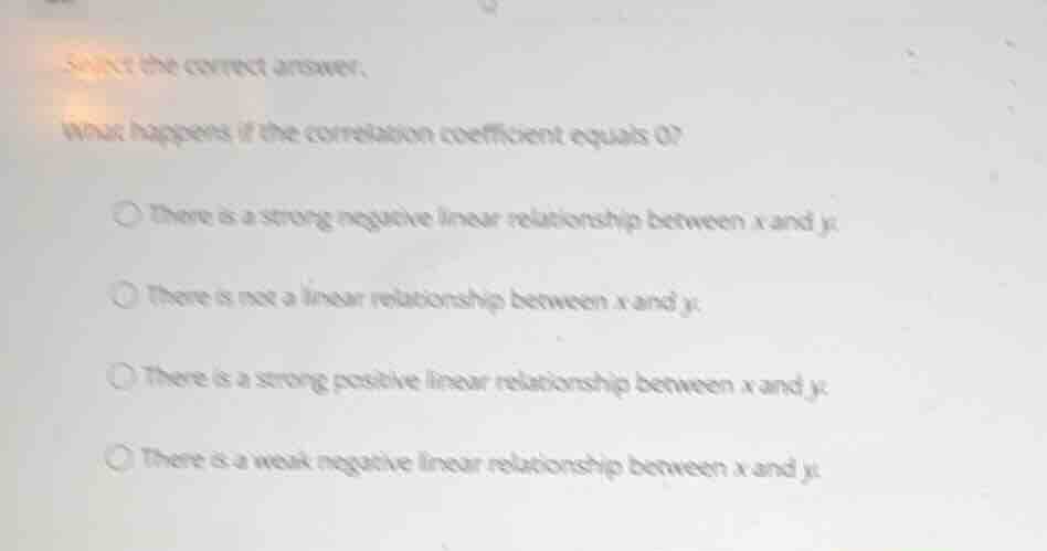 select the correct answer. what happens if the correlation coefficient …