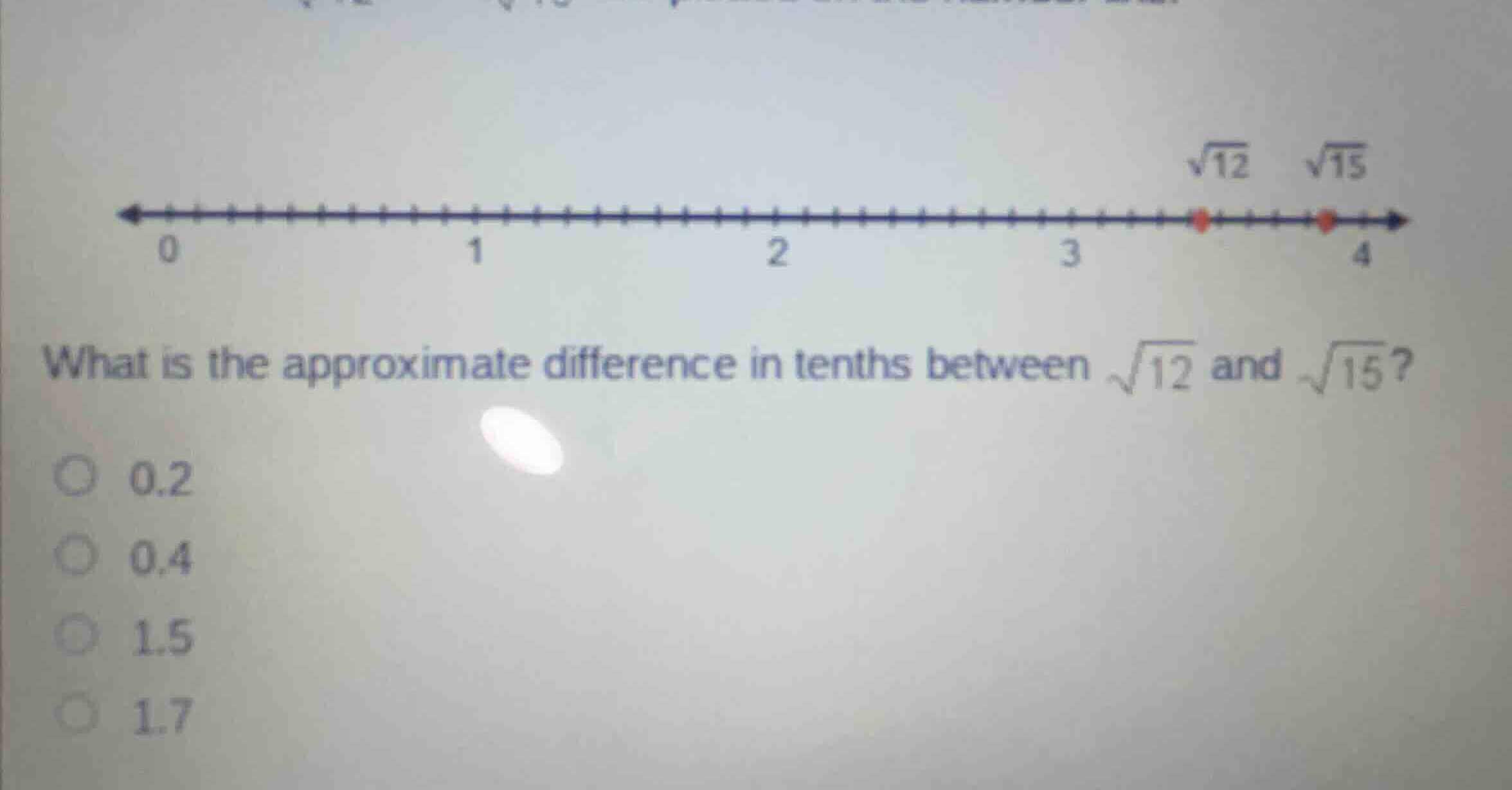 what is the approximate difference in tenths between \\(\\sqrt{12}\\) a…
