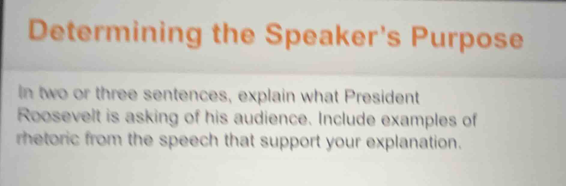 determining the speakers purpose in two or three sentences, explain wha…