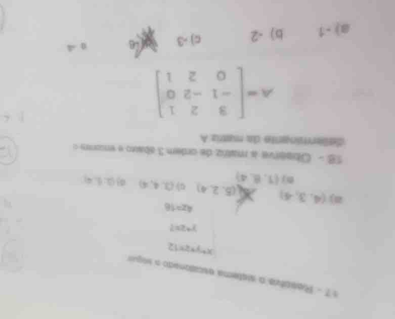 17 - resolva o sistema escalonado a seguir \\(\\begin{cases} x + y + 2z…
