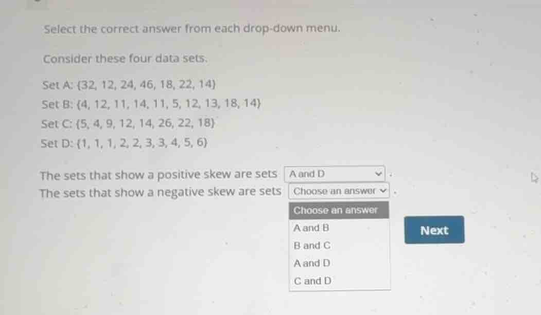 select the correct answer from each drop-down menu. consider these four…