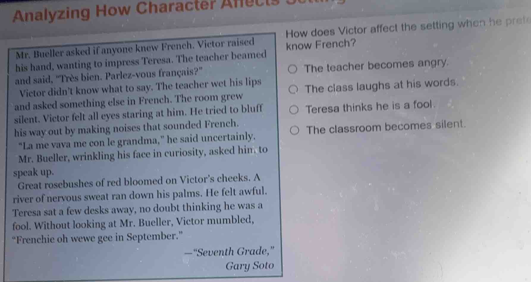 analyzing how character affects setting mr. bueller asked if anyone kne…
