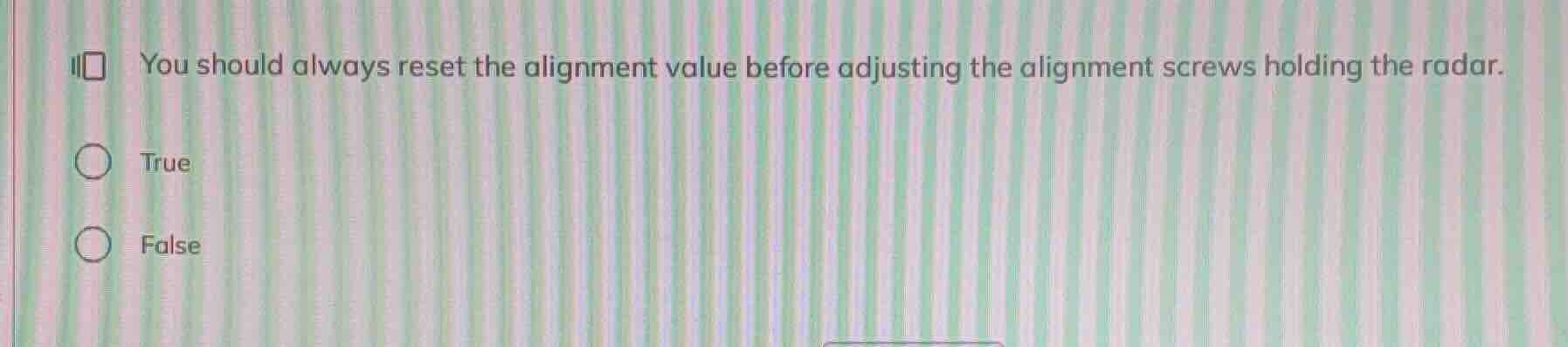 you should always reset the alignment value before adjusting the alignm…