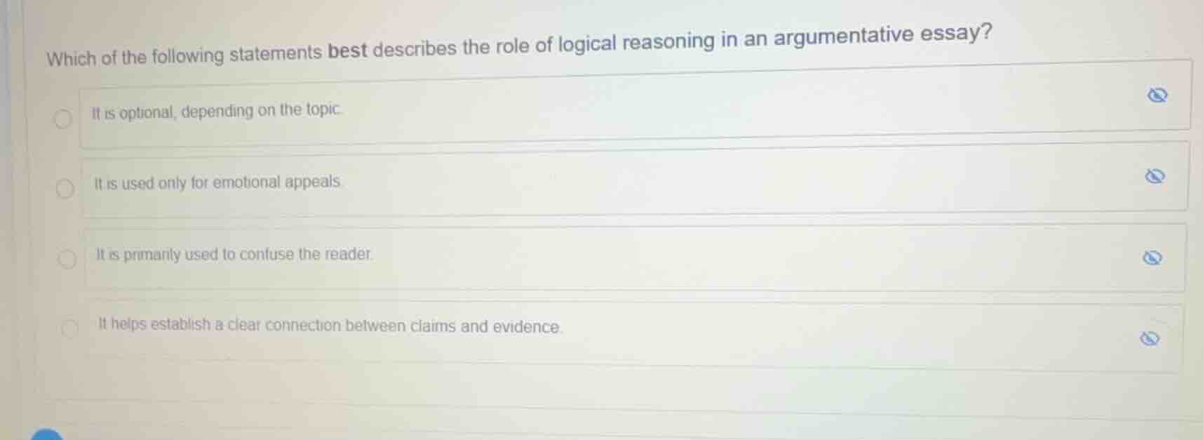 which of the following statements best describes the role of logical re…