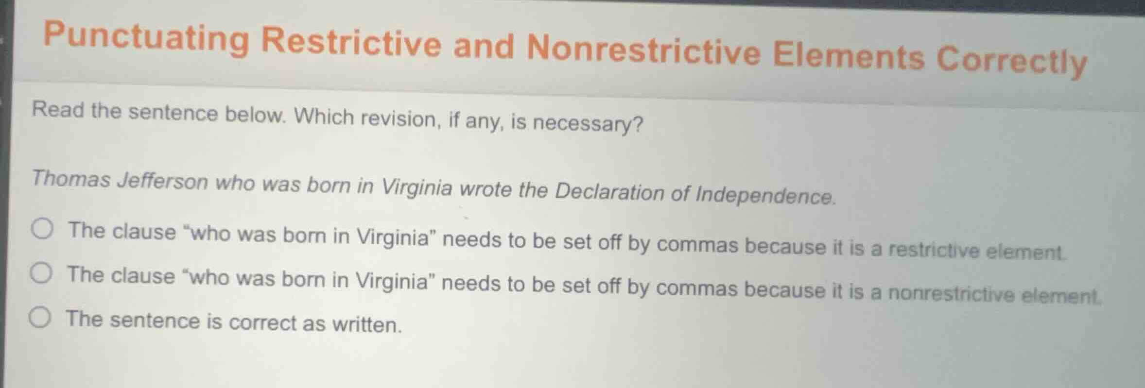 punctuating restrictive and nonrestrictive elements correctly read the …