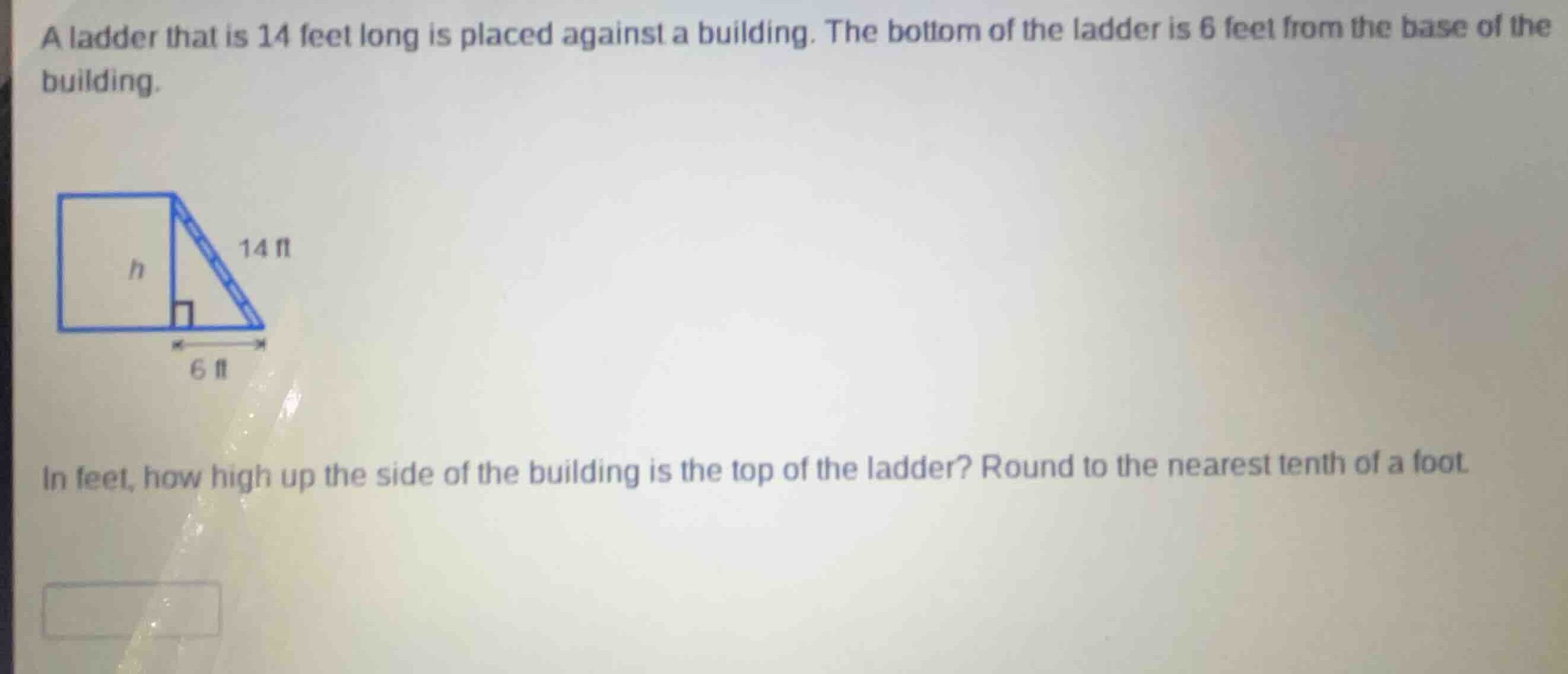 a ladder that is 14 feet long is placed against a building. the bottom …