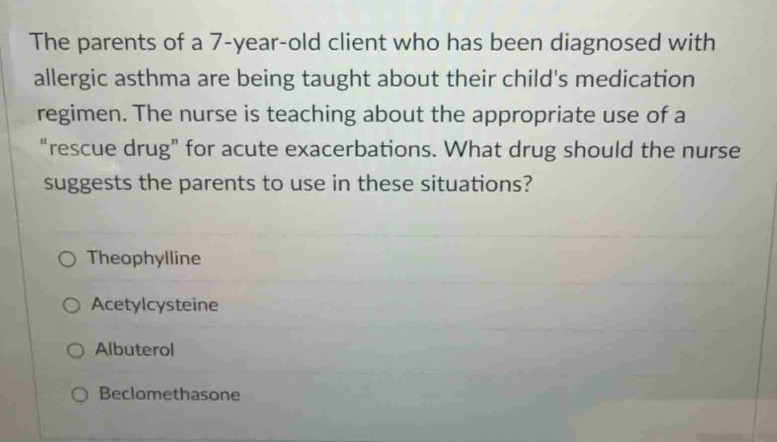 the parents of a 7-year-old client who has been diagnosed with allergic…