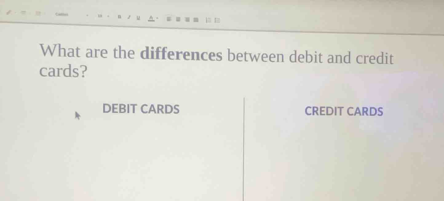 what are the differences between debit and credit cards? debit cards | …