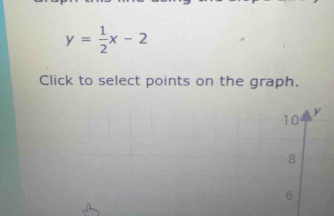 graph this line using the slope and y-intercept. \\y = \\frac{1}{2}x - …