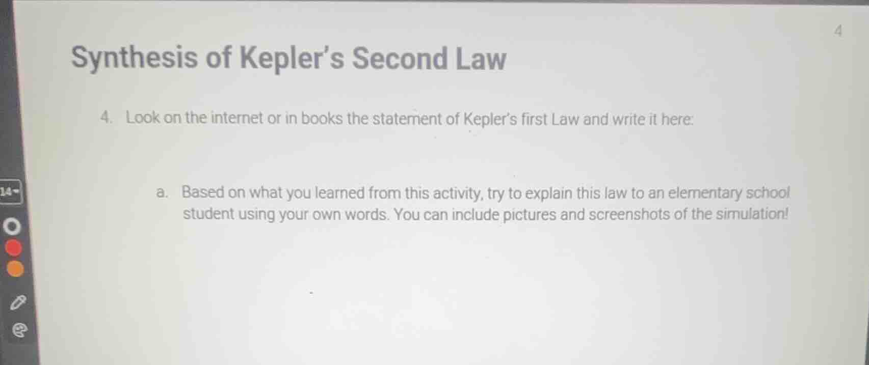 synthesis of keplers second law 4. look on the internet or in books the…