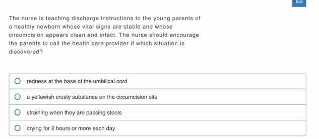 the nurse is teaching discharge instructions to the young parents of a …
