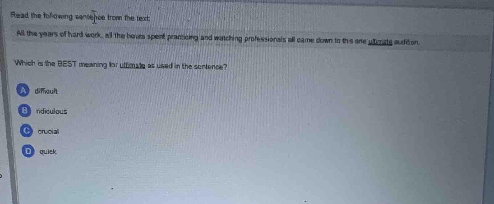 read the following sentence from the text: all the years of hard work, …