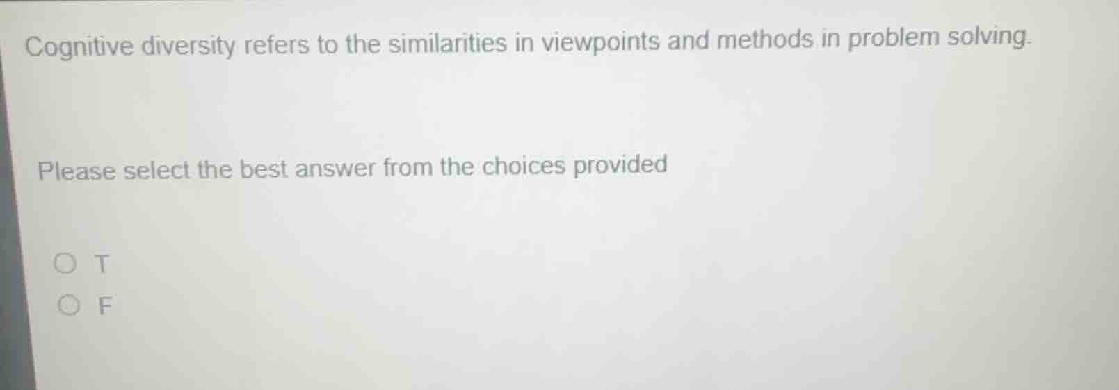 cognitive diversity refers to the similarities in viewpoints and method…