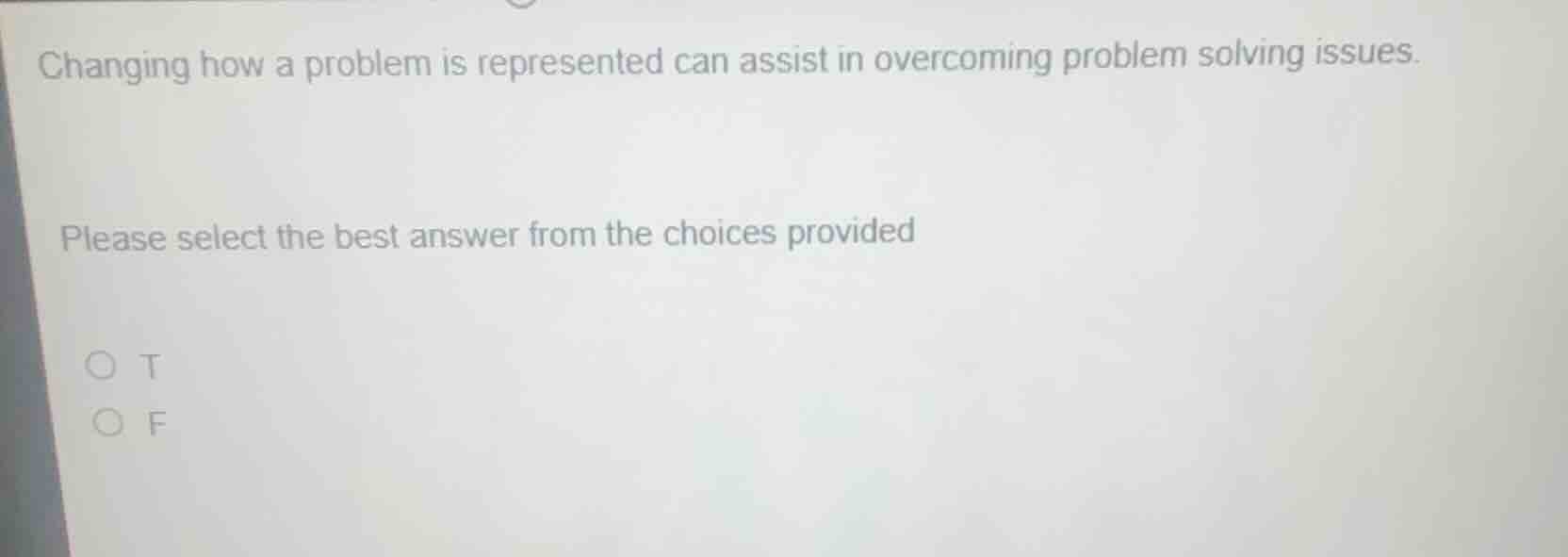 changing how a problem is represented can assist in overcoming problem …