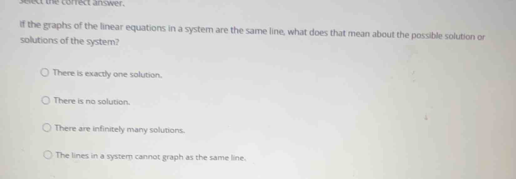 select the correct answer. if the graphs of the linear equations in a s…