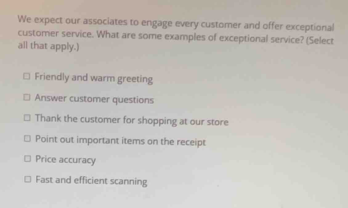 we expect our associates to engage every customer and offer exceptional…