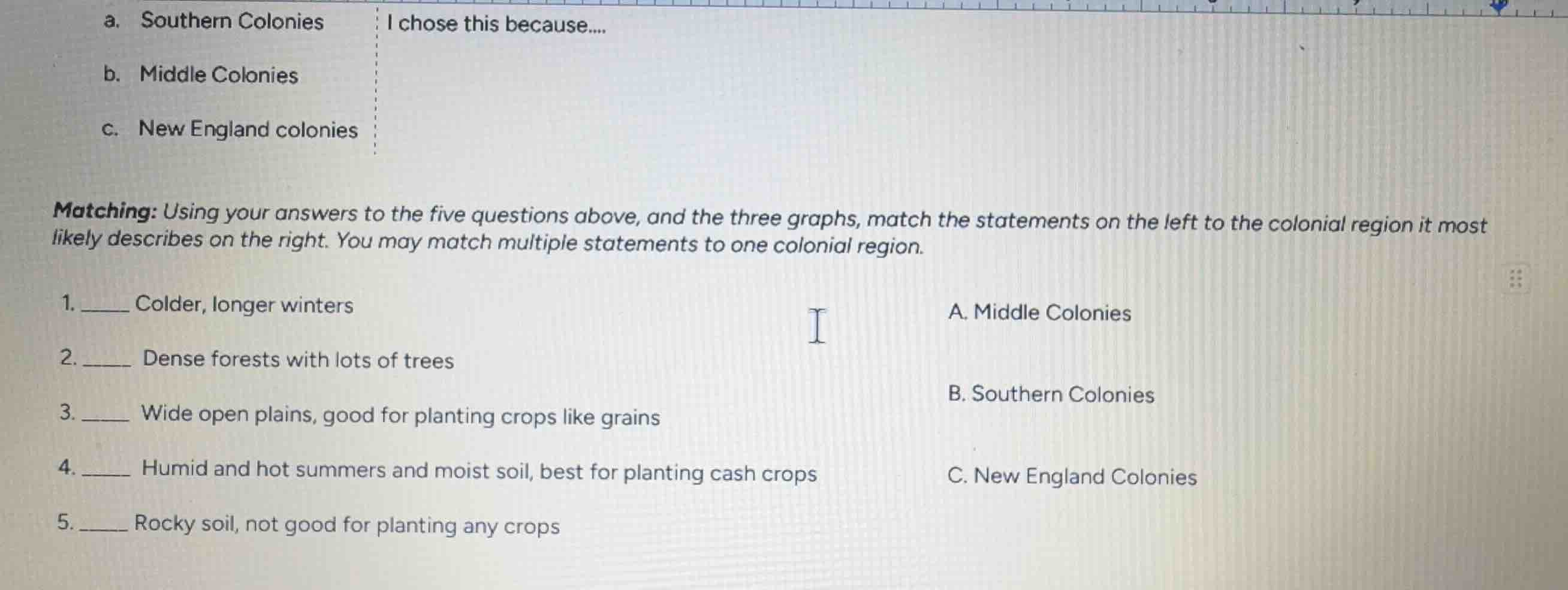matching: using your answers to the five questions above, and the three…