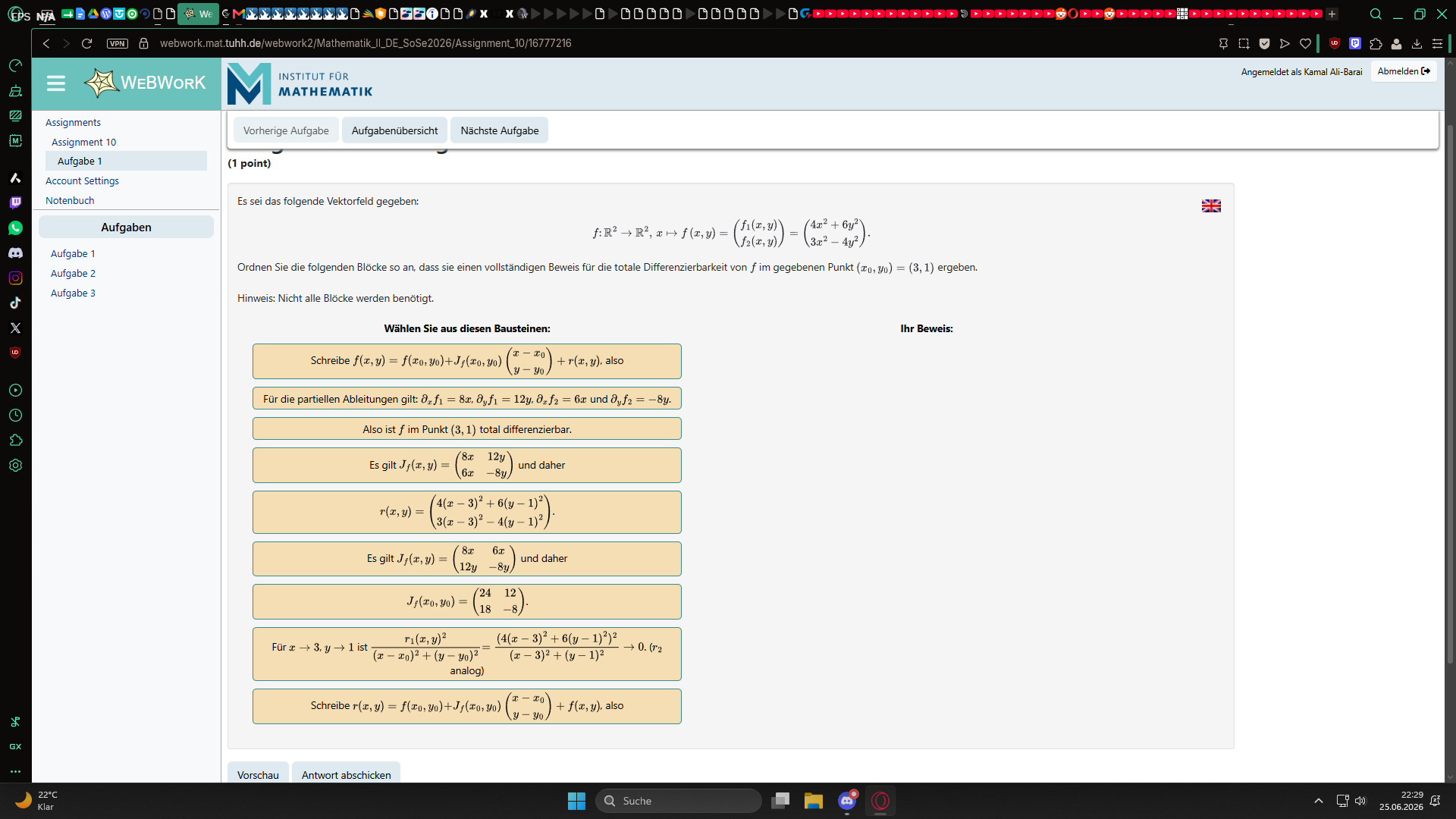 es sei das folgende vektorfeld gegeben: \\ f: \\mathbb{r}^2 \\to \\math…