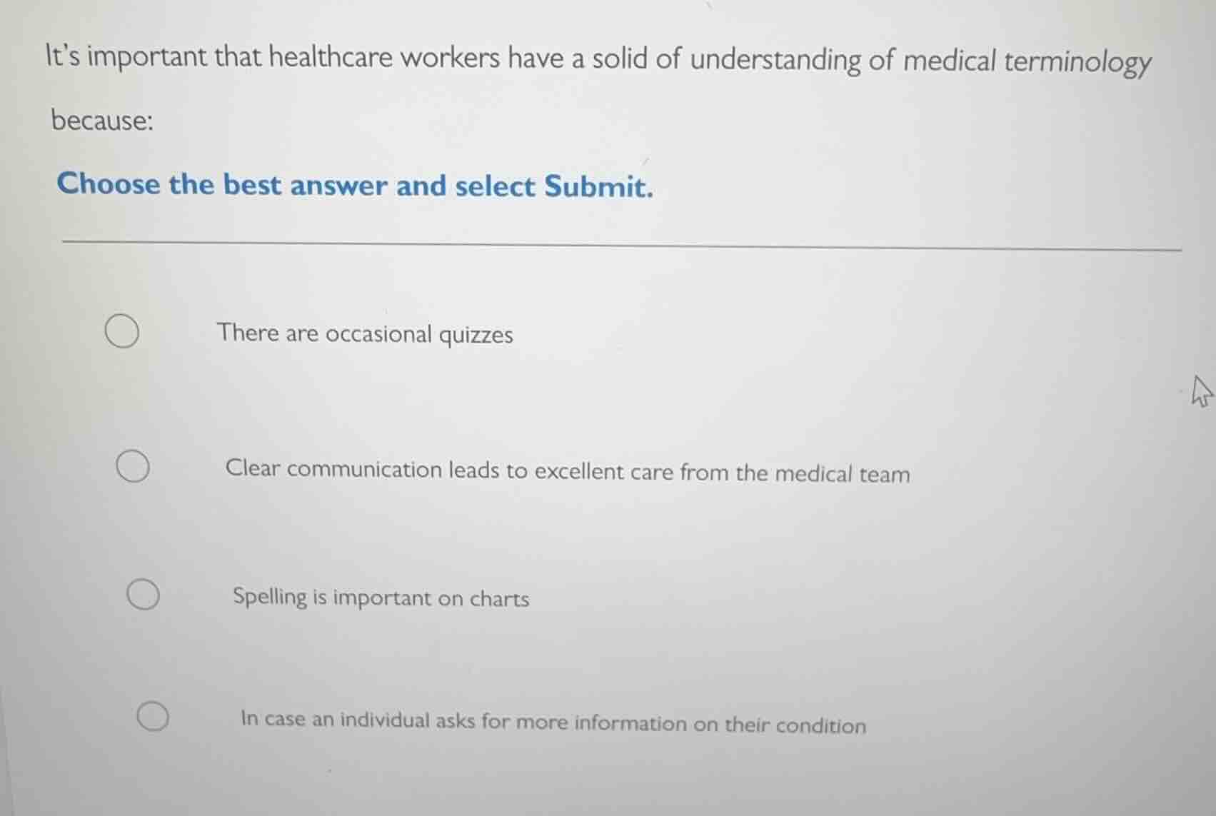 its important that healthcare workers have a solid of understanding of …
