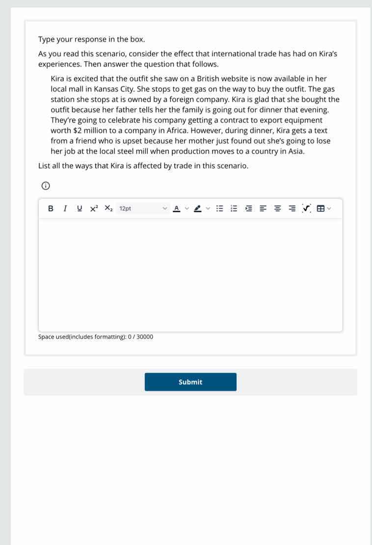 type your response in the box. as you read this scenario, consider the …