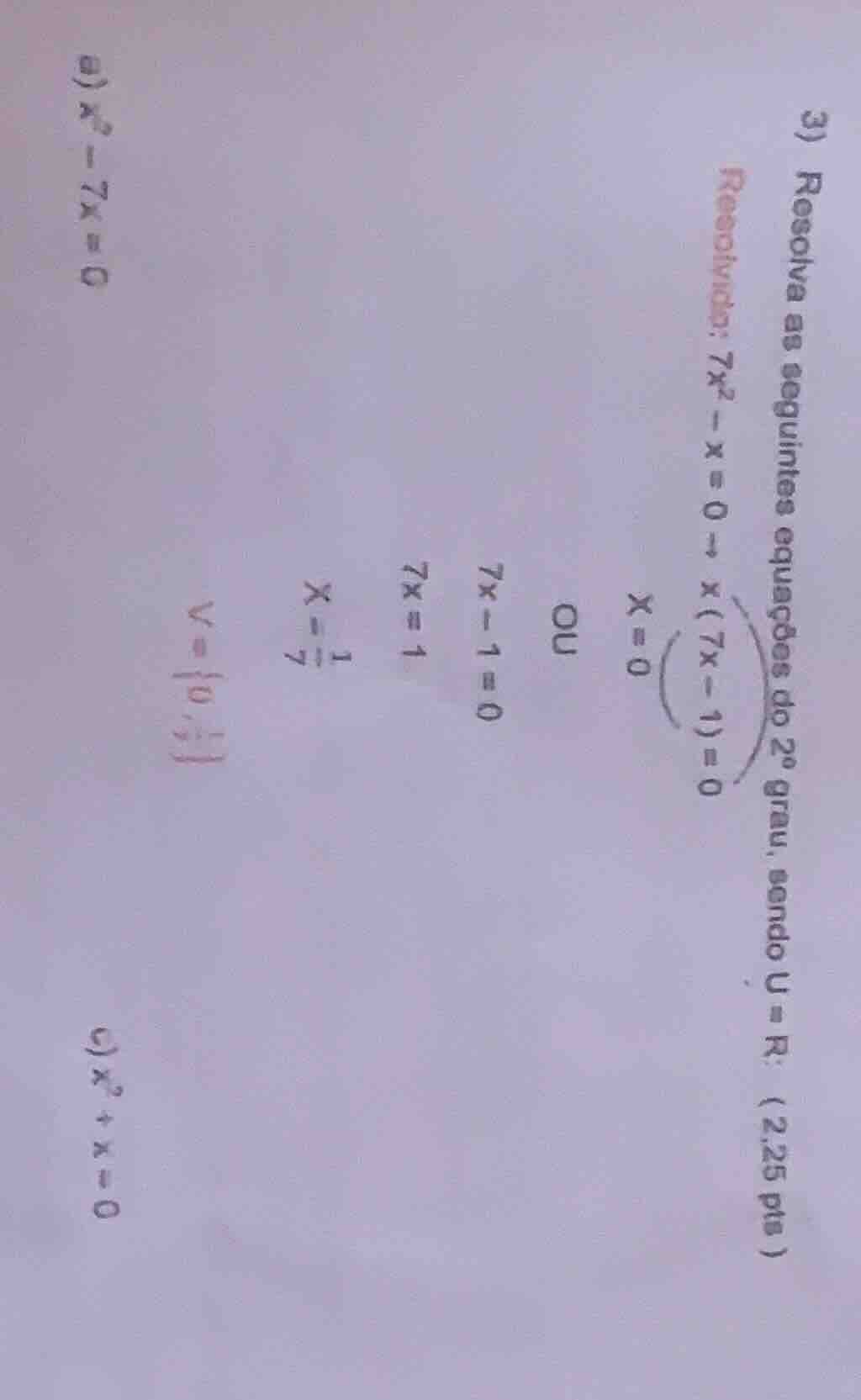 3) resolva as seguintes equações do 2º grau, sendo u = r: (2,25 pts) re…