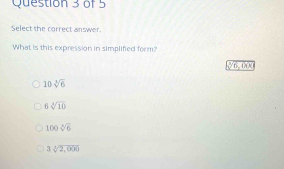 question 3 of 5 select the correct answer. what is this expression in s…