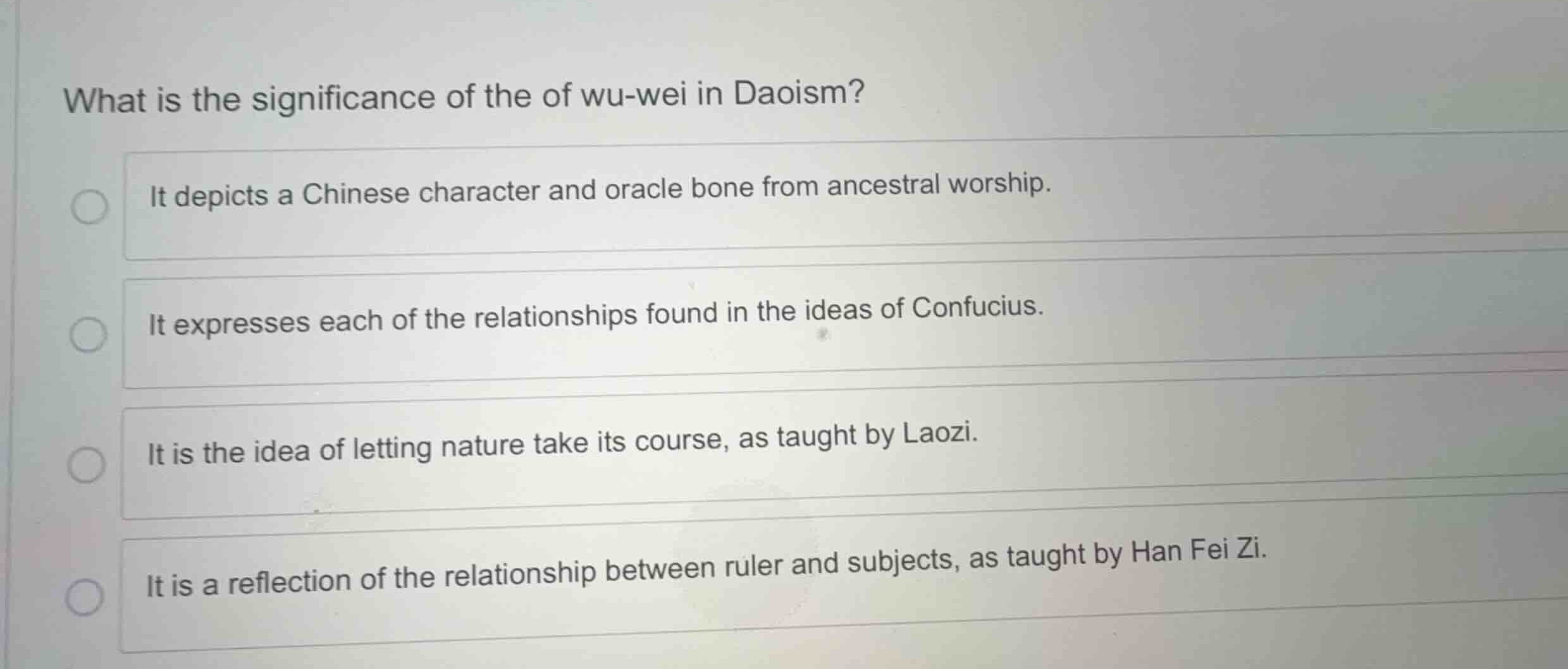 what is the significance of the of wu-wei in daoism? it depicts a chine…