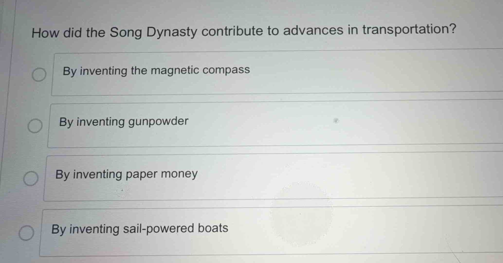 how did the song dynasty contribute to advances in transportation? by i…