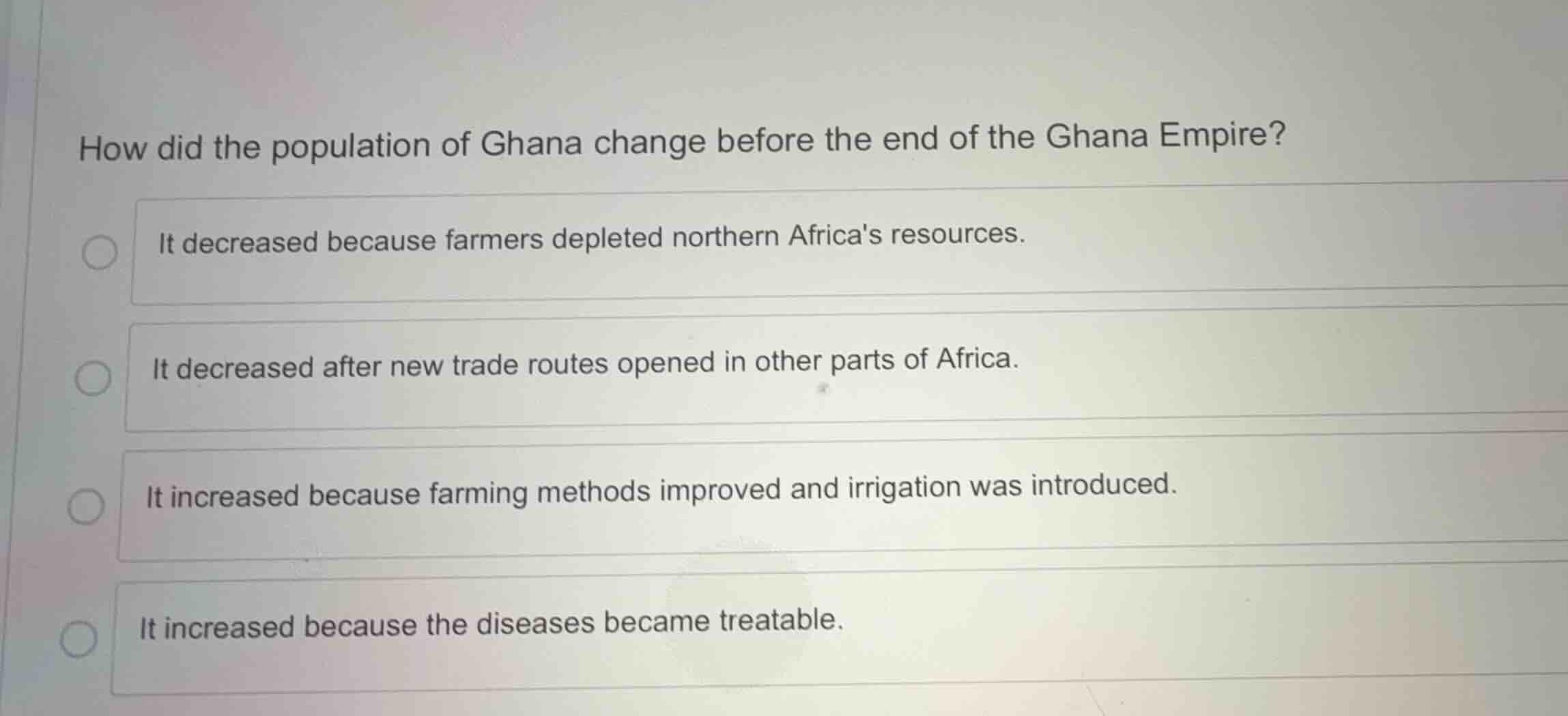 how did the population of ghana change before the end of the ghana empi…