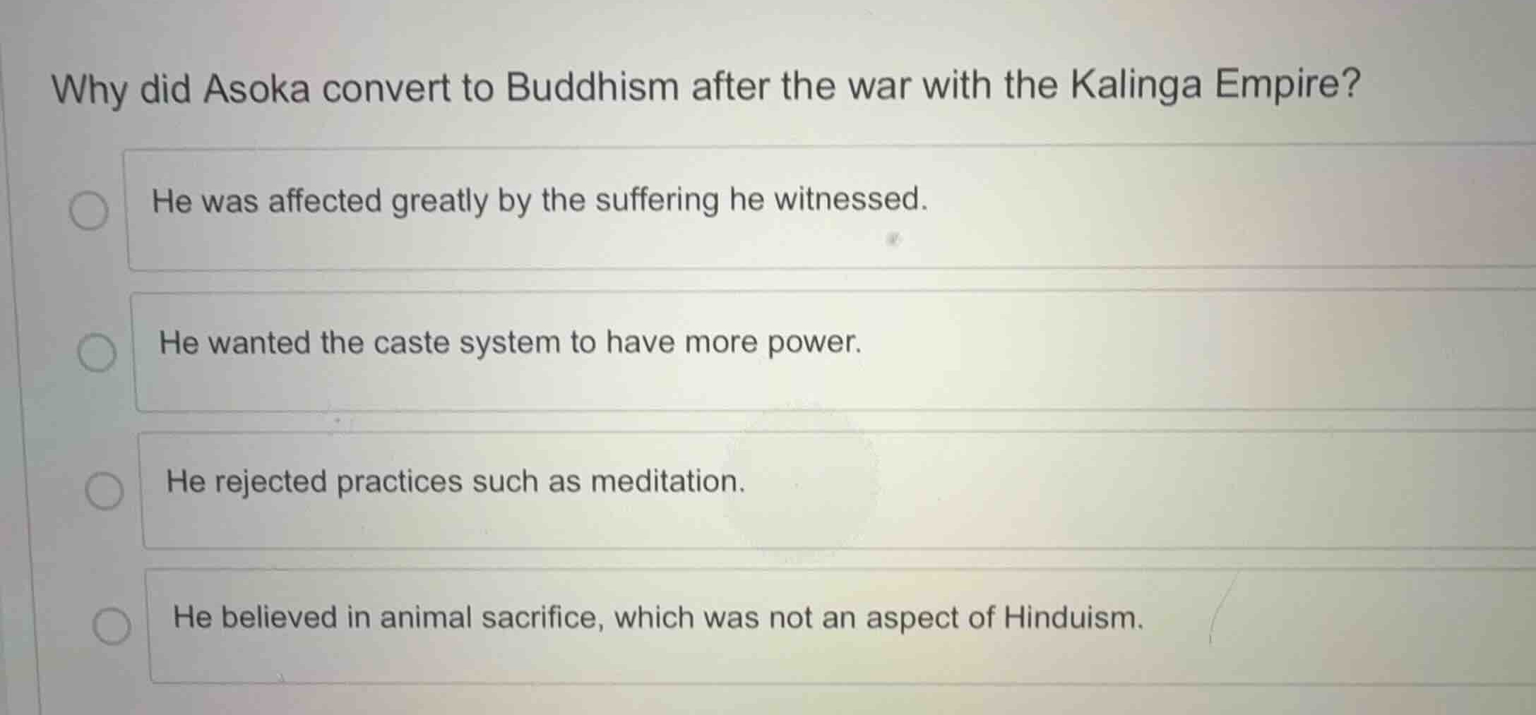 why did asoka convert to buddhism after the war with the kalinga empire…