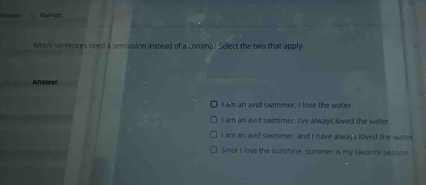 which sentences need a semicolon instead of a comma? select the two tha…