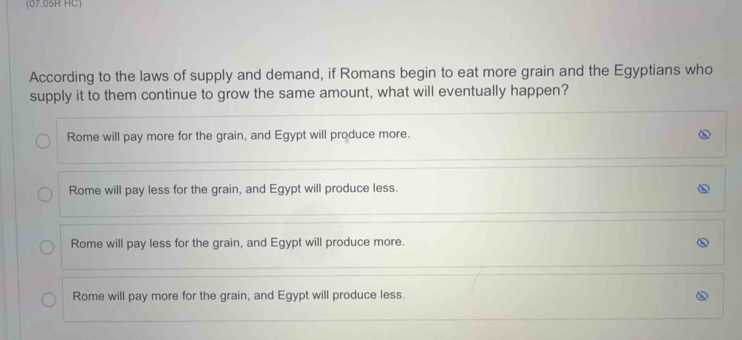 according to the laws of supply and demand, if romans begin to eat more…