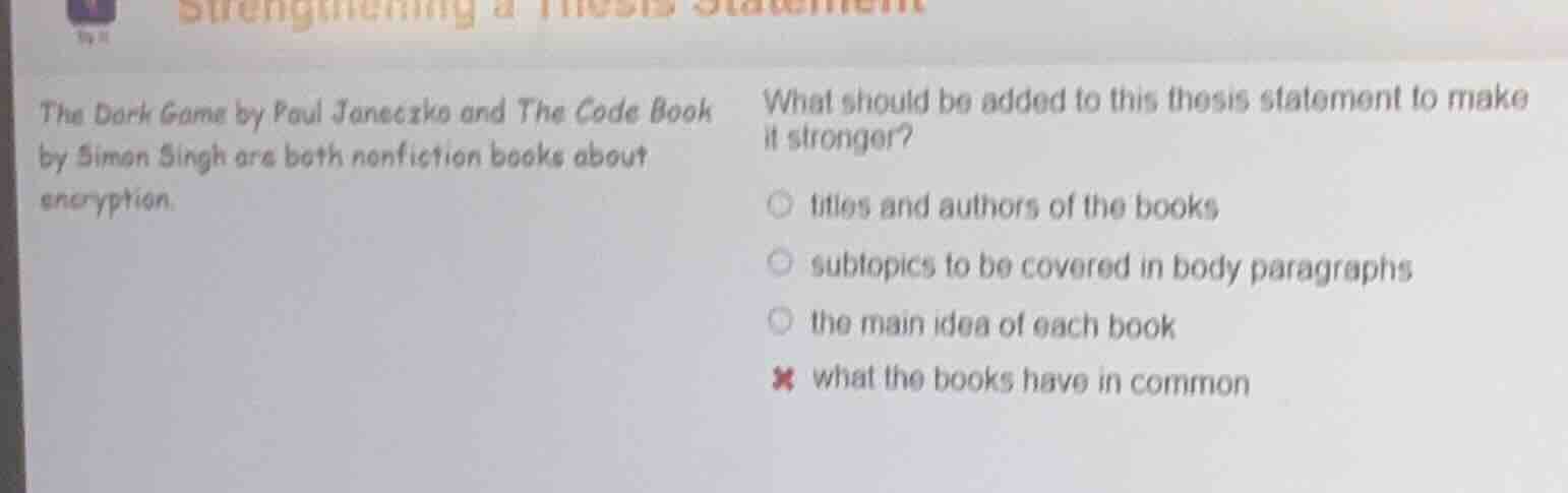 strengthening a thesis statement the dark game by paul janeczko and the…
