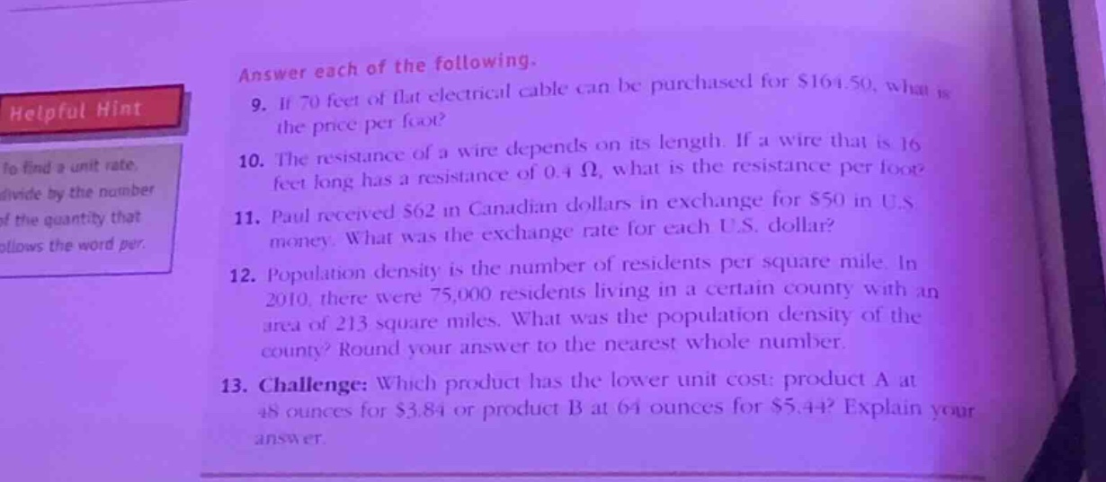 answer each of the following. 9. if 70 feet of flat electrical cable ca…