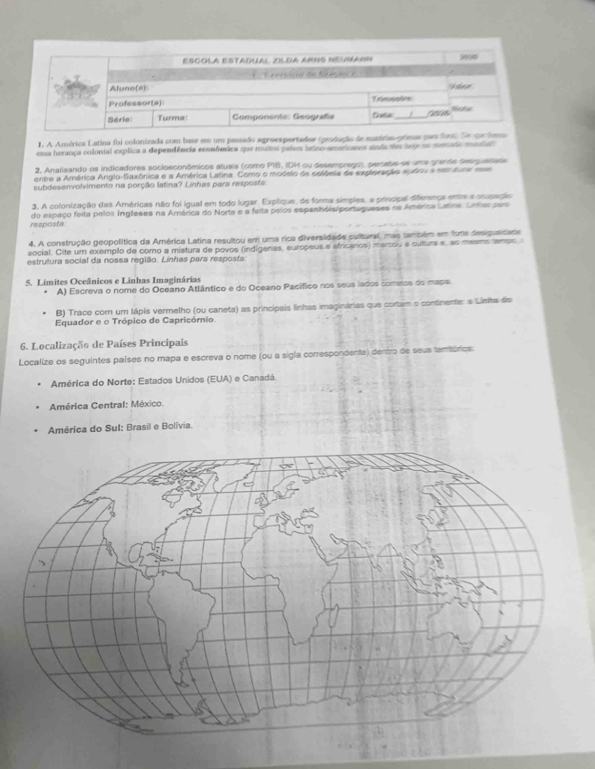 1. a américa latina foi colonizada com base em um passado agroexportado…