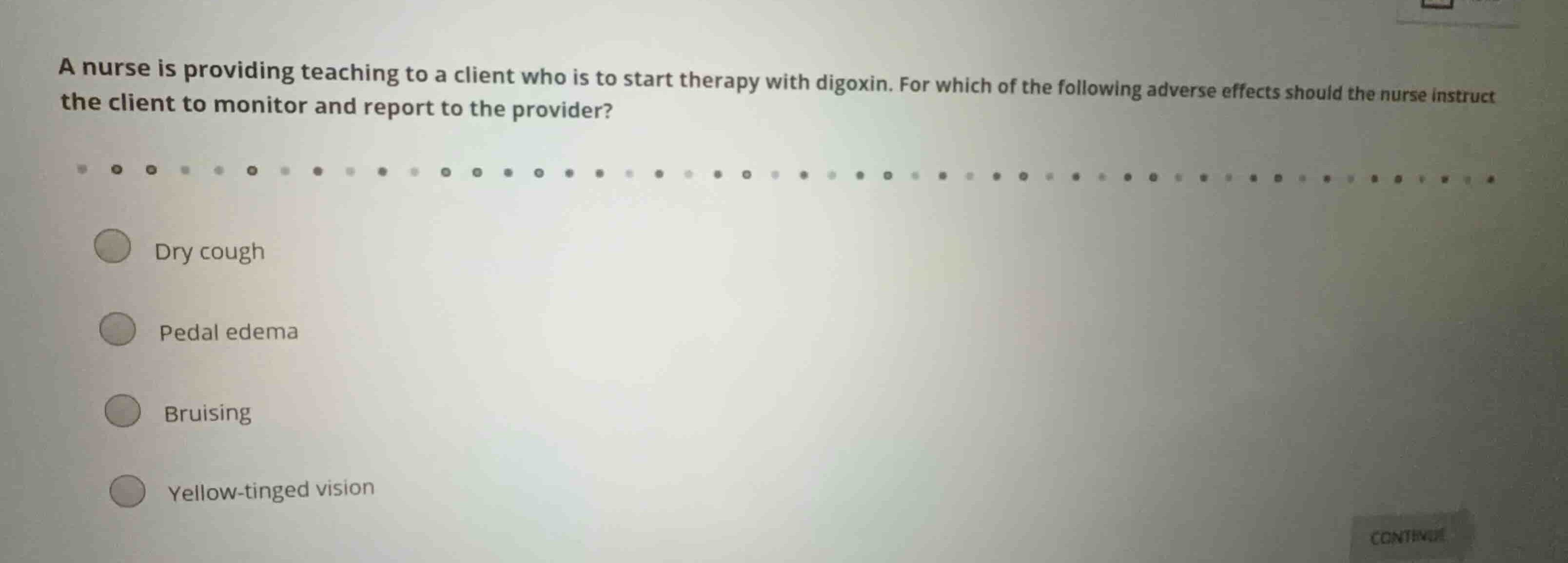 a nurse is providing teaching to a client who is to start therapy with …