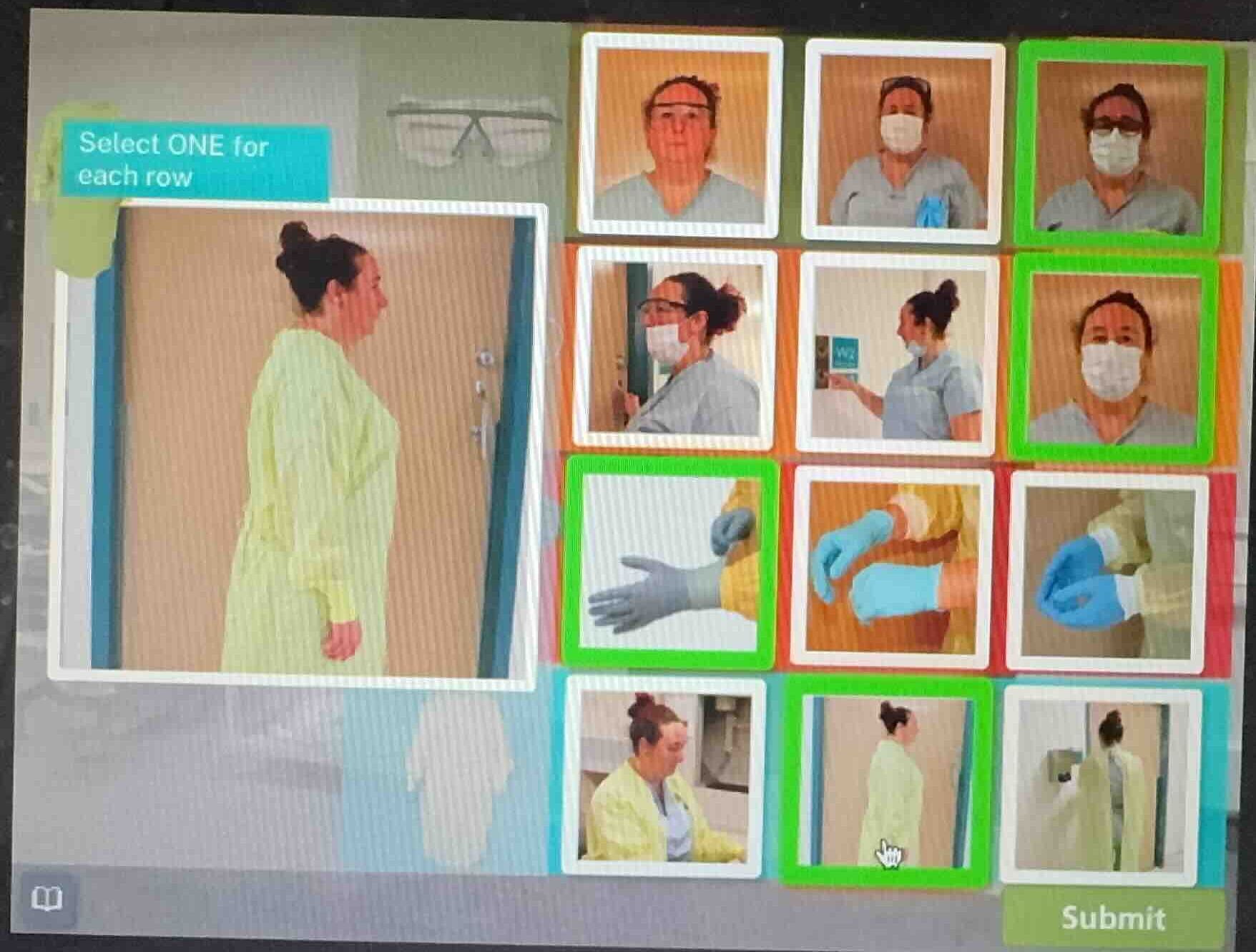 select one for each row submit